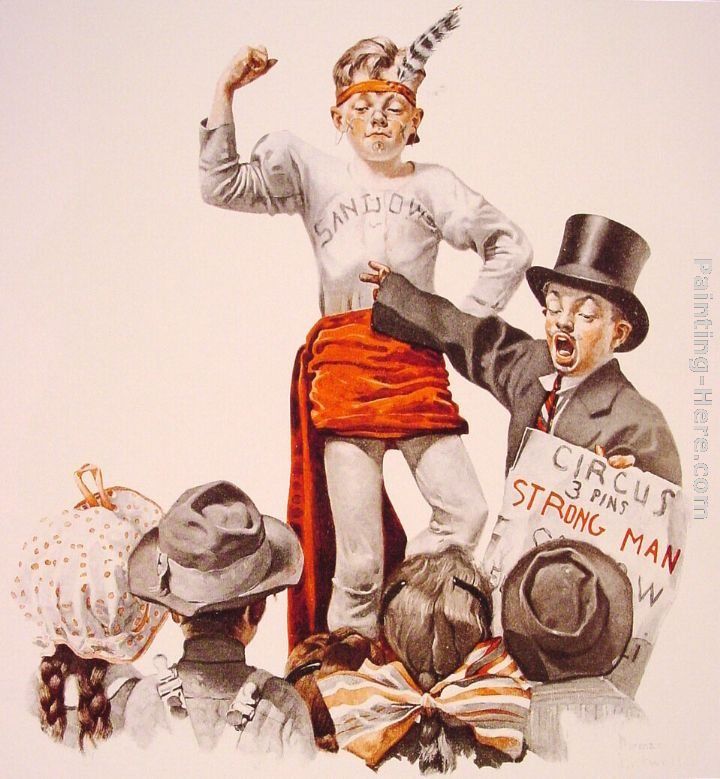 Norman Rockwell The Circus Barker